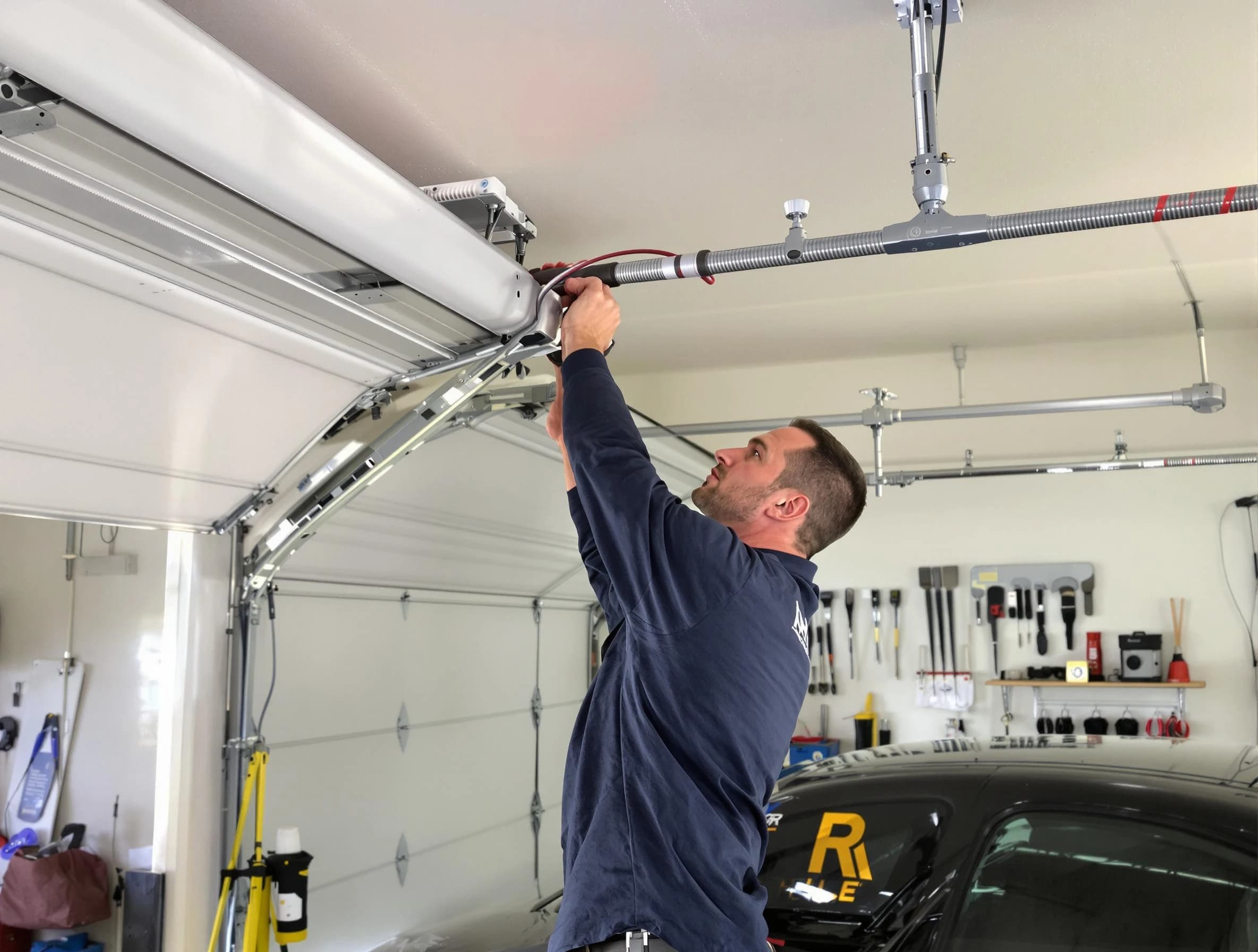Sugar Hill Garage Door Repair technician performing garage door cable repair in Sugar Hill