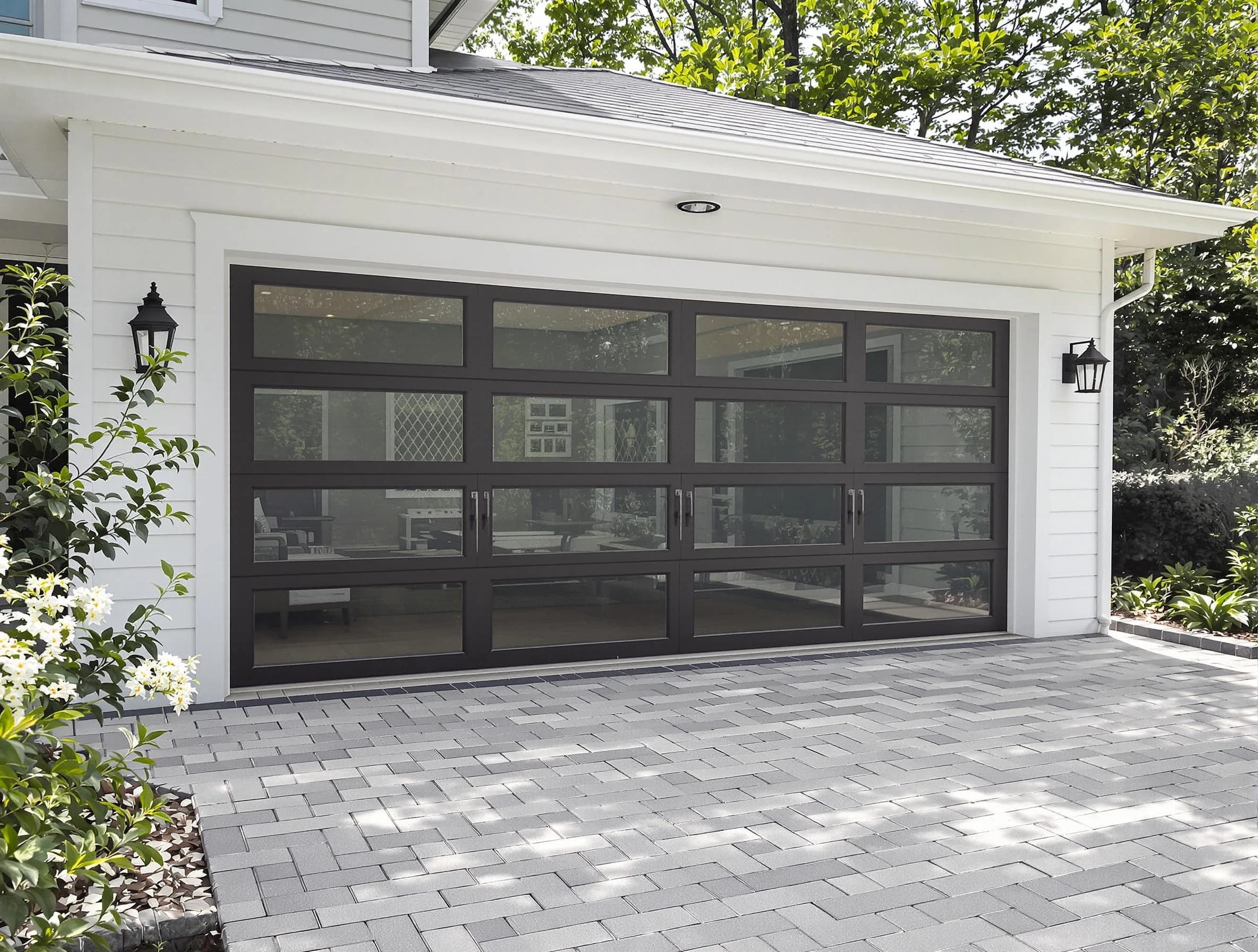 Sugar Hill Garage Door Repair design specialist presenting custom garage door options to Sugar Hill homeowner