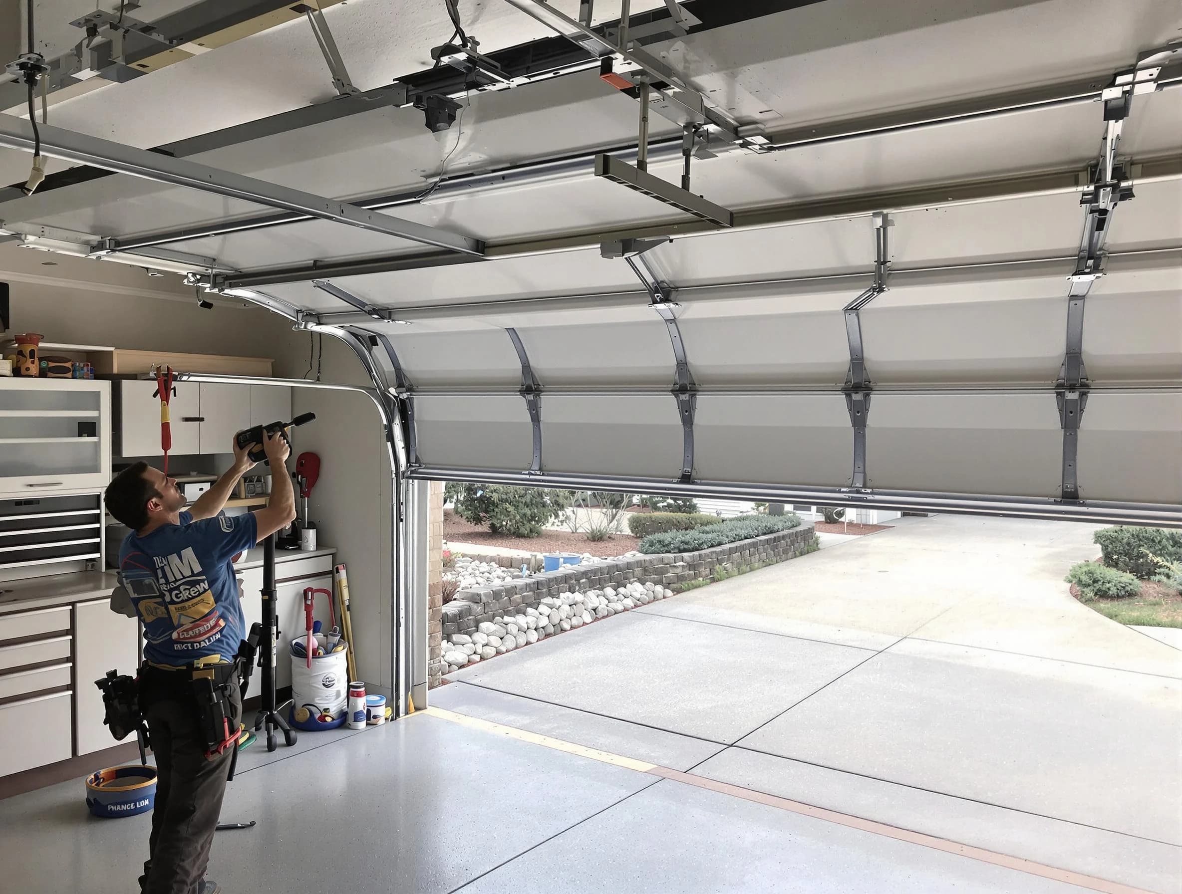 Garage door track repair service by Sugar Hill Garage Door Repair in Sugar Hill