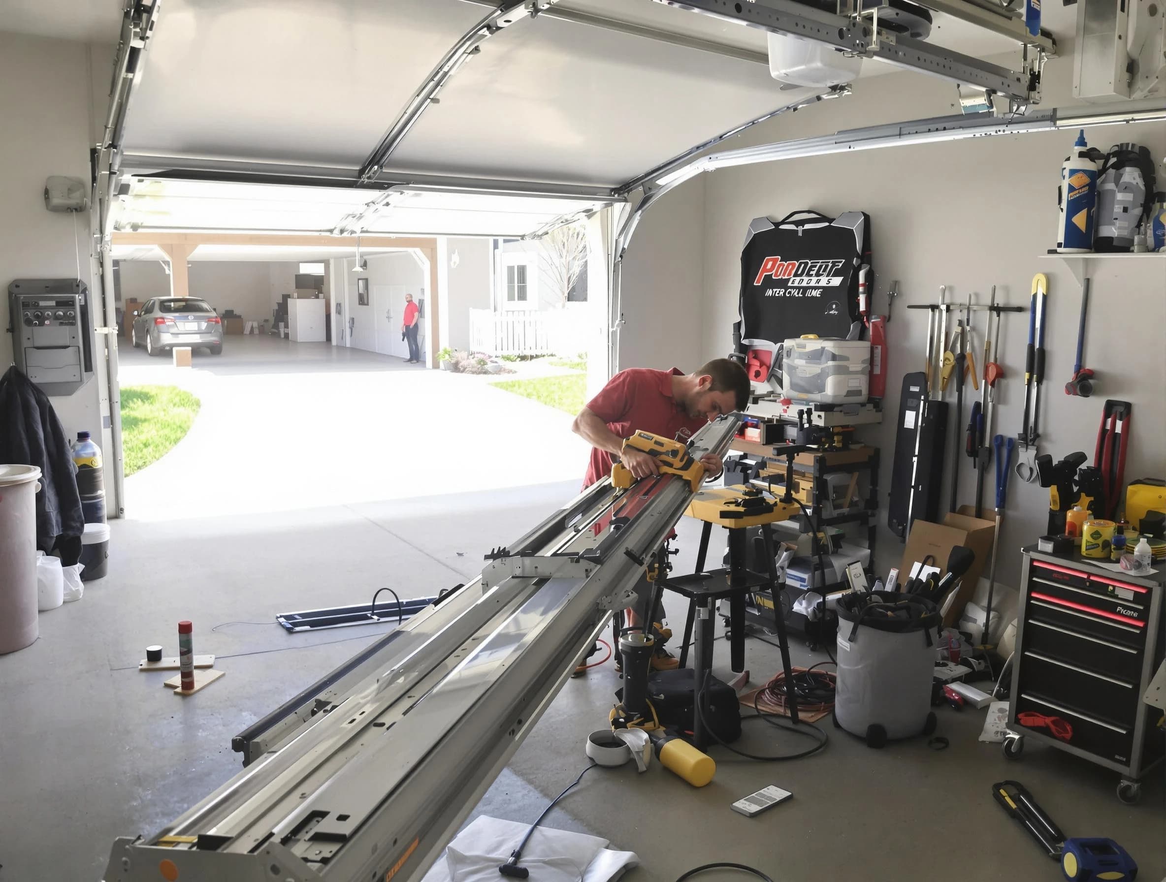 Sugar Hill Garage Door Repair expert performing track repair in Sugar Hill