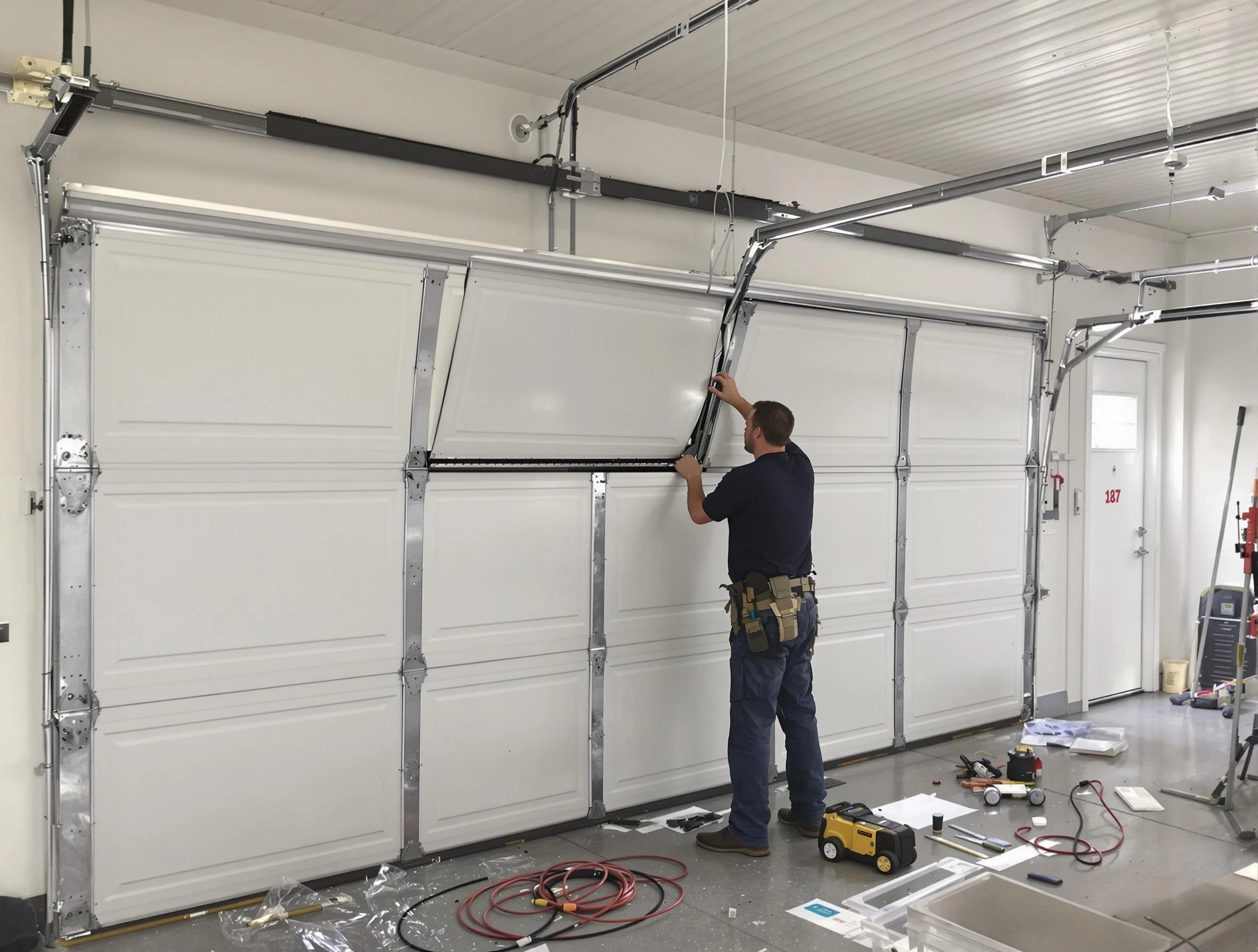 Garage Door Section Replacement in Sugar Hill