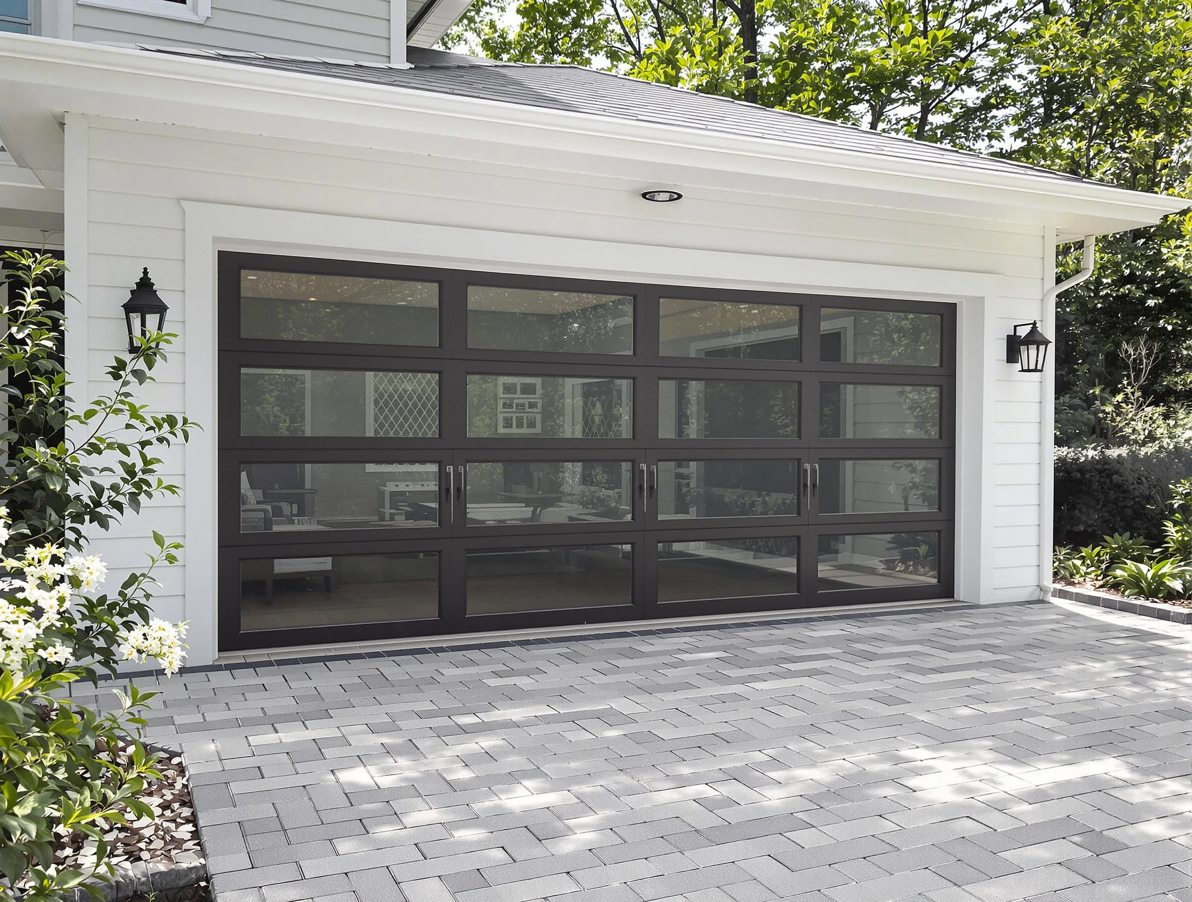 Sugar Hill Garage Door Repair design specialist presenting custom garage door options to Sugar Hill homeowner