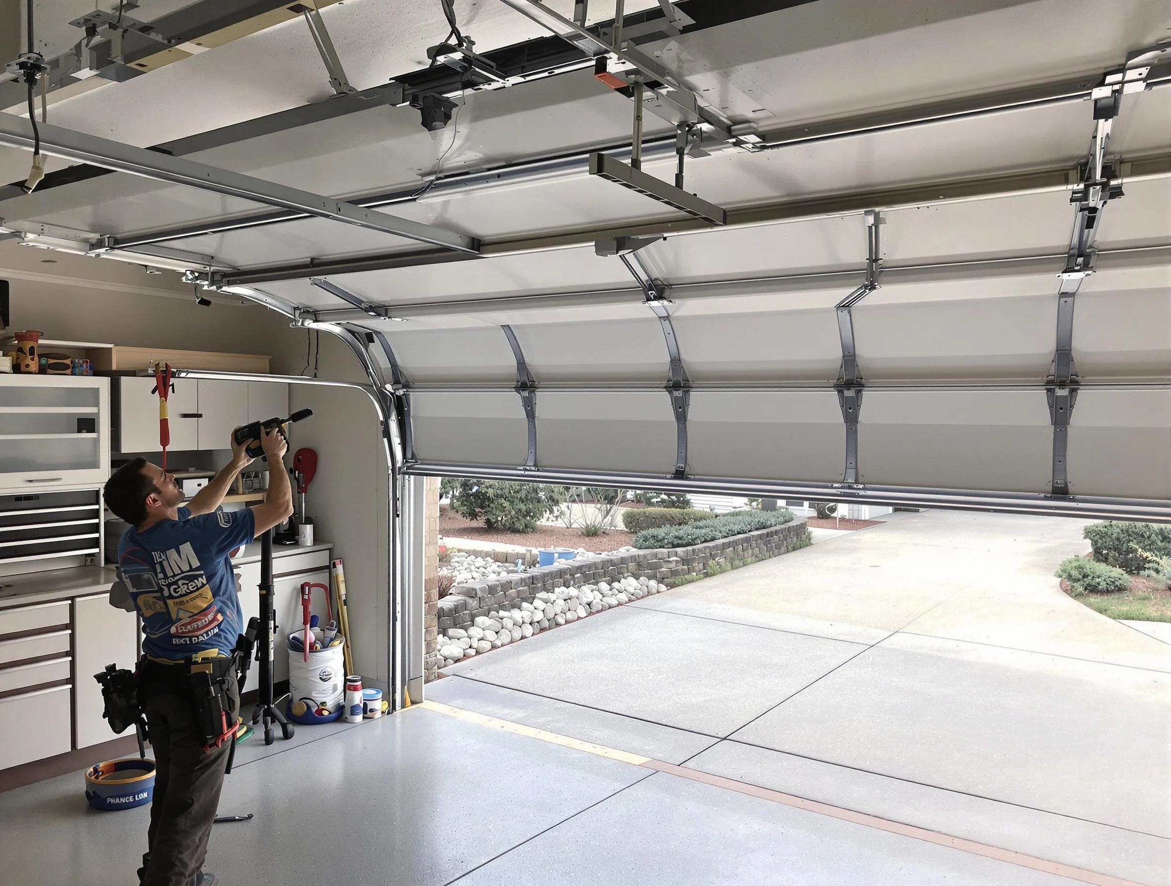 Garage door track repair service by Sugar Hill Garage Door Repair in Sugar Hill